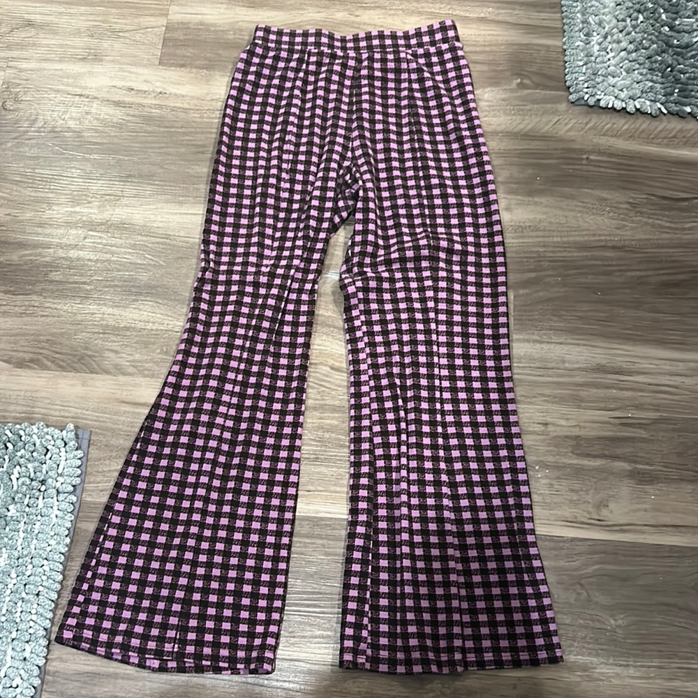 Anthropologie purple pants, flare flowy size CS perfect condition